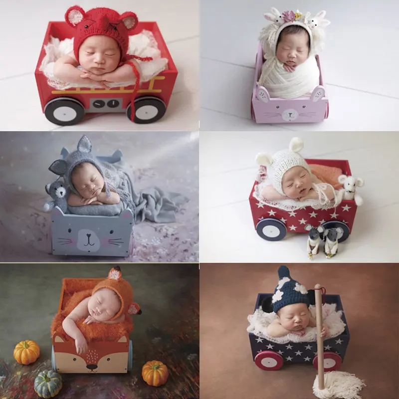 Wooden Cute Animals Posing Car - Newborn Photography Props - Image 3